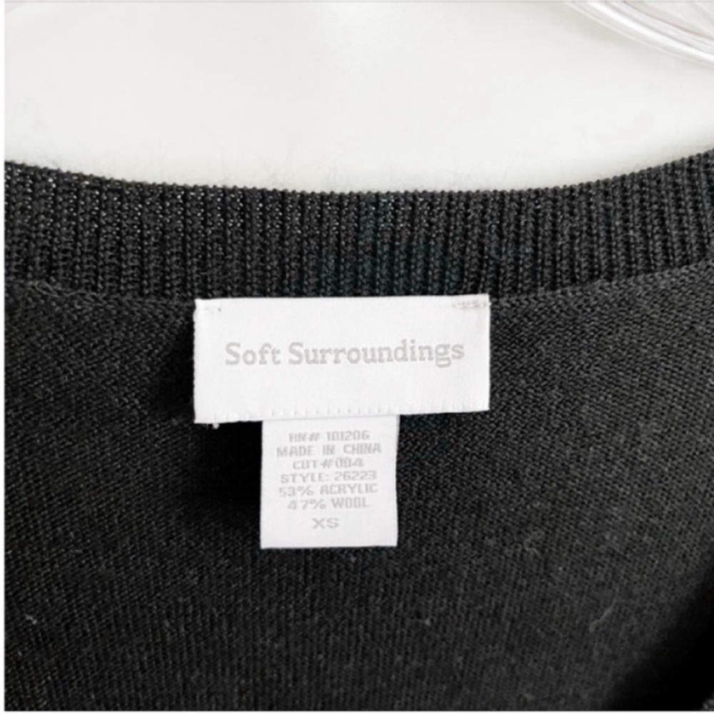 Soft Surroundings Theodora dress black knit fringe scoop neck - Picture 5 of 7